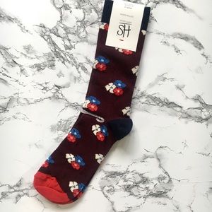 HAPPY SOCKS Plum Floral Patterned Socks